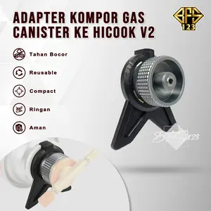 Adaptor Konverter Kompor Gas Canister ke Gas Hicook Outdoor Hiking Model Bulat Versi 2 Camping kompor  camping