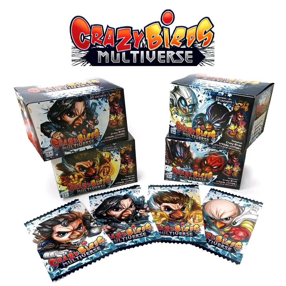 [1 Box Puzzle isi 30 Pcs] Crazy Birds Multiverse - Koleksi Kartu Unik dengan Desain Karakter Menarik untuk Penggemar Game