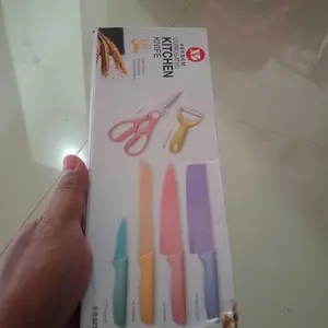 Set Pisau Dapur Stainless Steel 6 in 1 dengan Gagang Polymer dan Mata Pisau Baja Tahan Karat Kitchenware