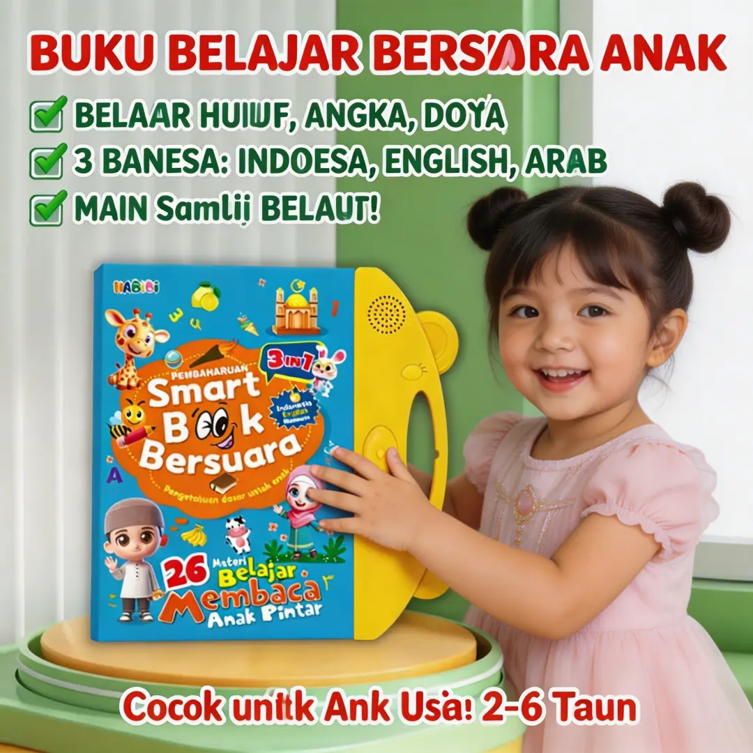 Buku Audio Anak Interaktif Mainan Edukasi Dini 3in1 Belajar Bahasa Inggris Mandarin 26 Materi Pengenalan Hewan Liar Peliharaan Ternak Serangga Angka Transportasi untuk Anak Usia 3 4 5 6 Tahun Baterai Isi Ulang Suara Nyaring Hadiah Kado Ulang Tahun Anak