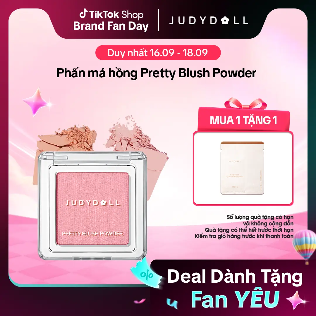 JUDYDOLL Phấn má hồng Judydoll Pretty Blush Powder Chất mịn Tự Nhiên Đa dạng màu hot 2g