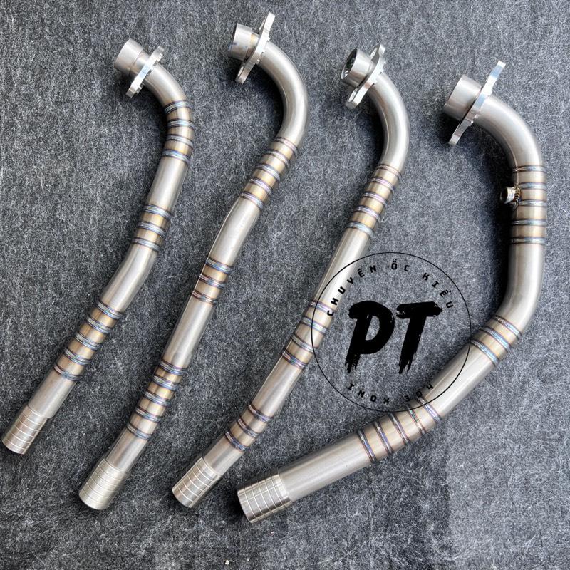 Cổ pô titan không khò kèm pass nhôm khâu inox 304 gắn cho các dòng xe Phụ Tùng Phụ Kiện