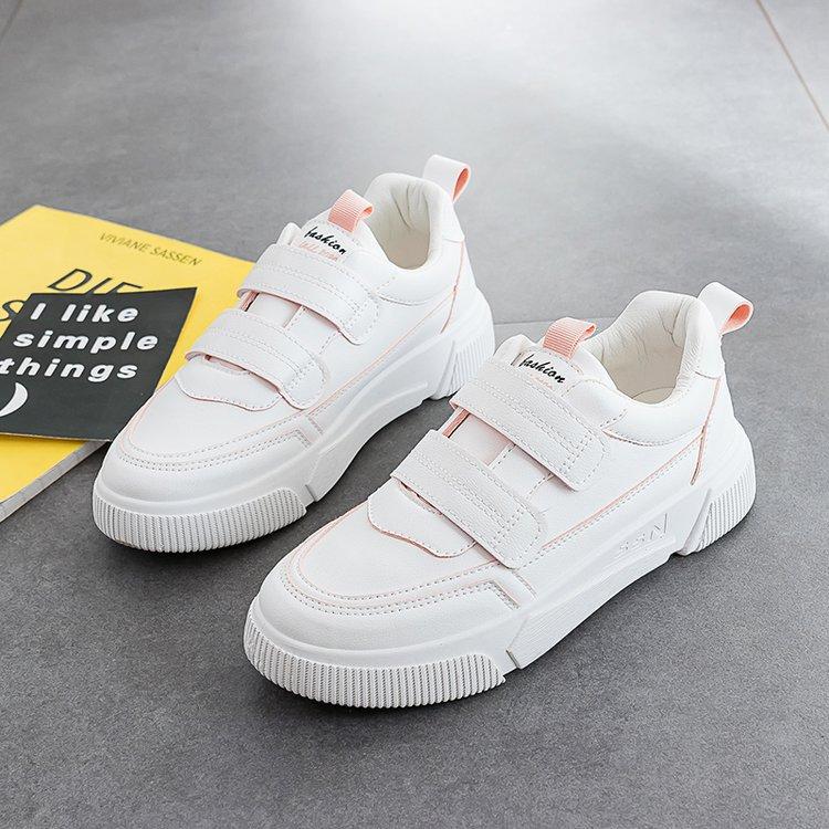 Velcro-Giày Trượt Băng Nhỏ Màu Trắng Cho Nữ, Giày Thường Ngày, Thoáng Khí, Cho Học Sinh, Mùa Xuân, Mới 0