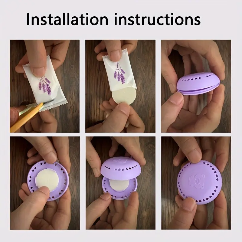 10 Sakura & Lavender Fragrance Air Freshener Tablets - Long-lasting Deodorant for Home, Car, Bathroom, Wardrobe - Compressed Solid Deodorant with Attached Case Box Smooth Toilet Scented 7