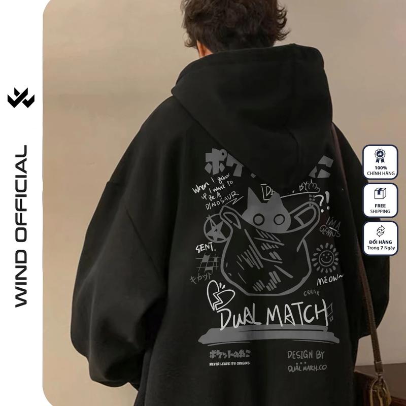 Áo hoodie unisex form rộng nỉ bông WIND TOROTO áo khoác zip thời trang nam nữ  thu đông dây kéo oversize Menswear Dài Tay Tay Dài