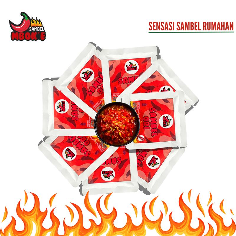 Sambel Mbok'e Sambal Ori / Trasi 20g Sambal Sachet Kemasan Instan Bawang Ayam Cumi 1