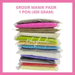 Manik Manik Pasir (450 gram) / Payet / Mote Pasir ukuran 8/0 dan 6/0 (3mm dan 4mm) Harga Grosir