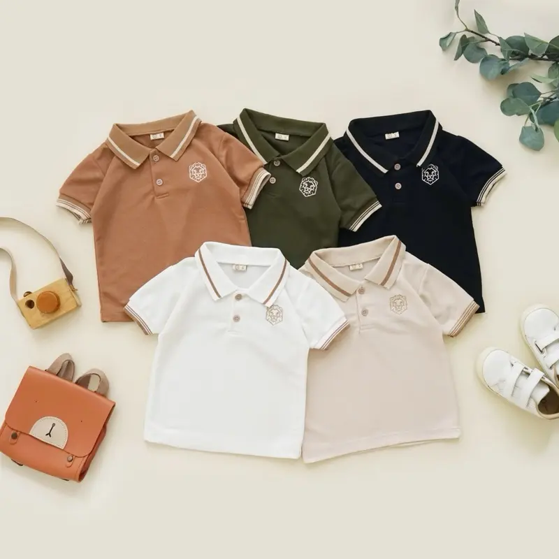 CLOVEER TOP - Baju Kemeja Polo Anak Unisex- Baju Polo Anak Laki-laki - Baju Anak Laki-laki- Baju Anak Perempuan - Kemeja Polo Polos Fashion 0