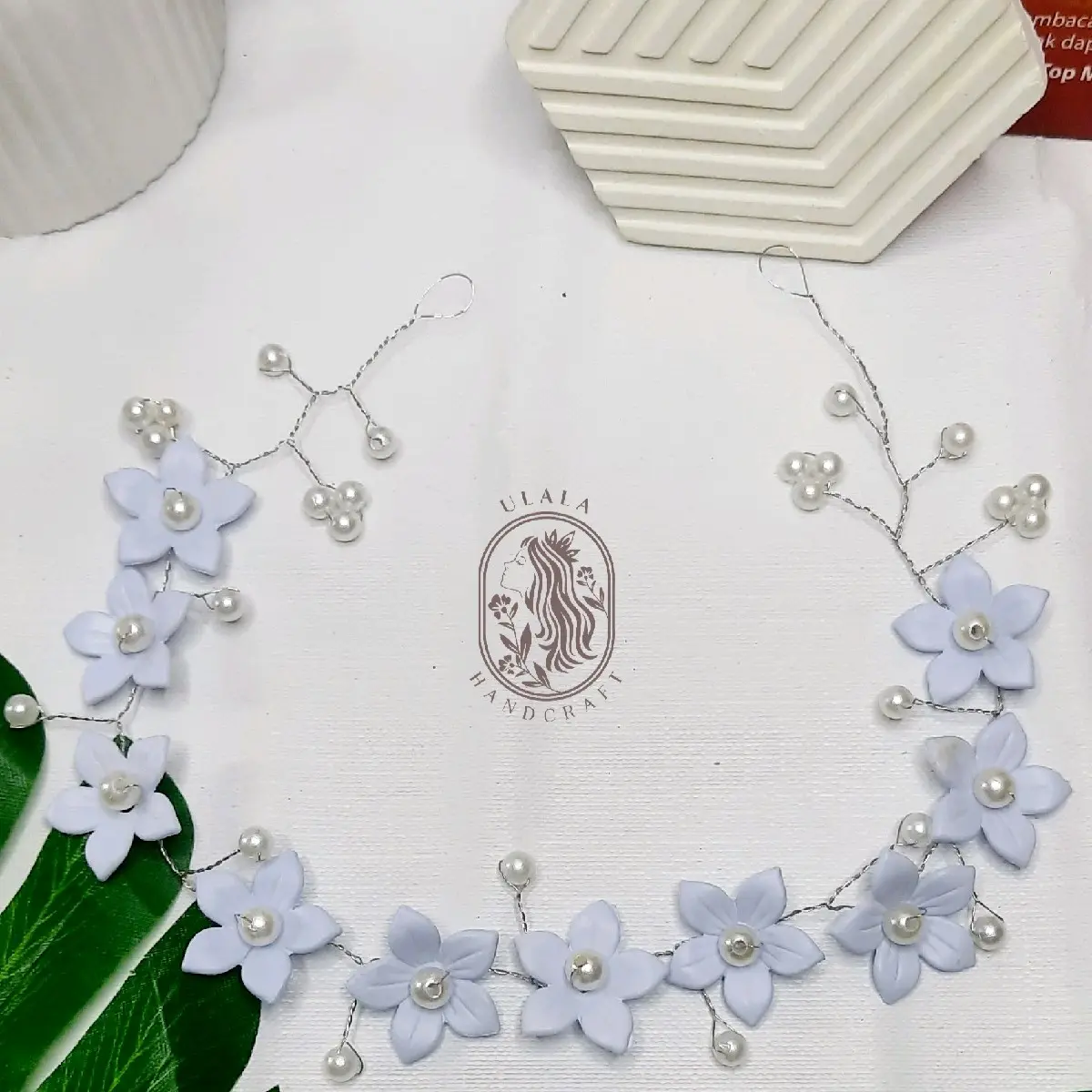 Ulala - Headpiece Bunga Mutiara 1 Hiasan Rambut Hiasan Hijab