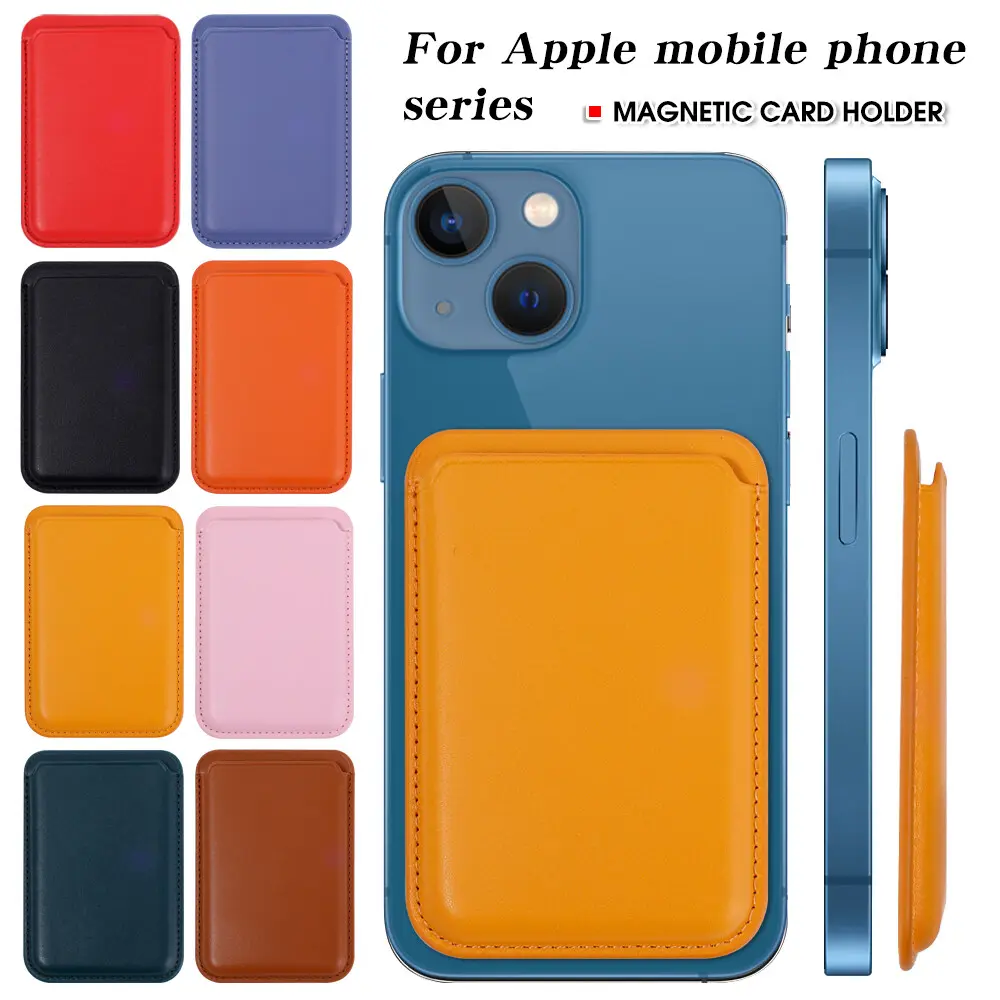 Leather Wallet With MagSafe For iPhone 15 14 13 12 Pro Max Plud Magnetic Card Bag Holder Case Accessories Silicone