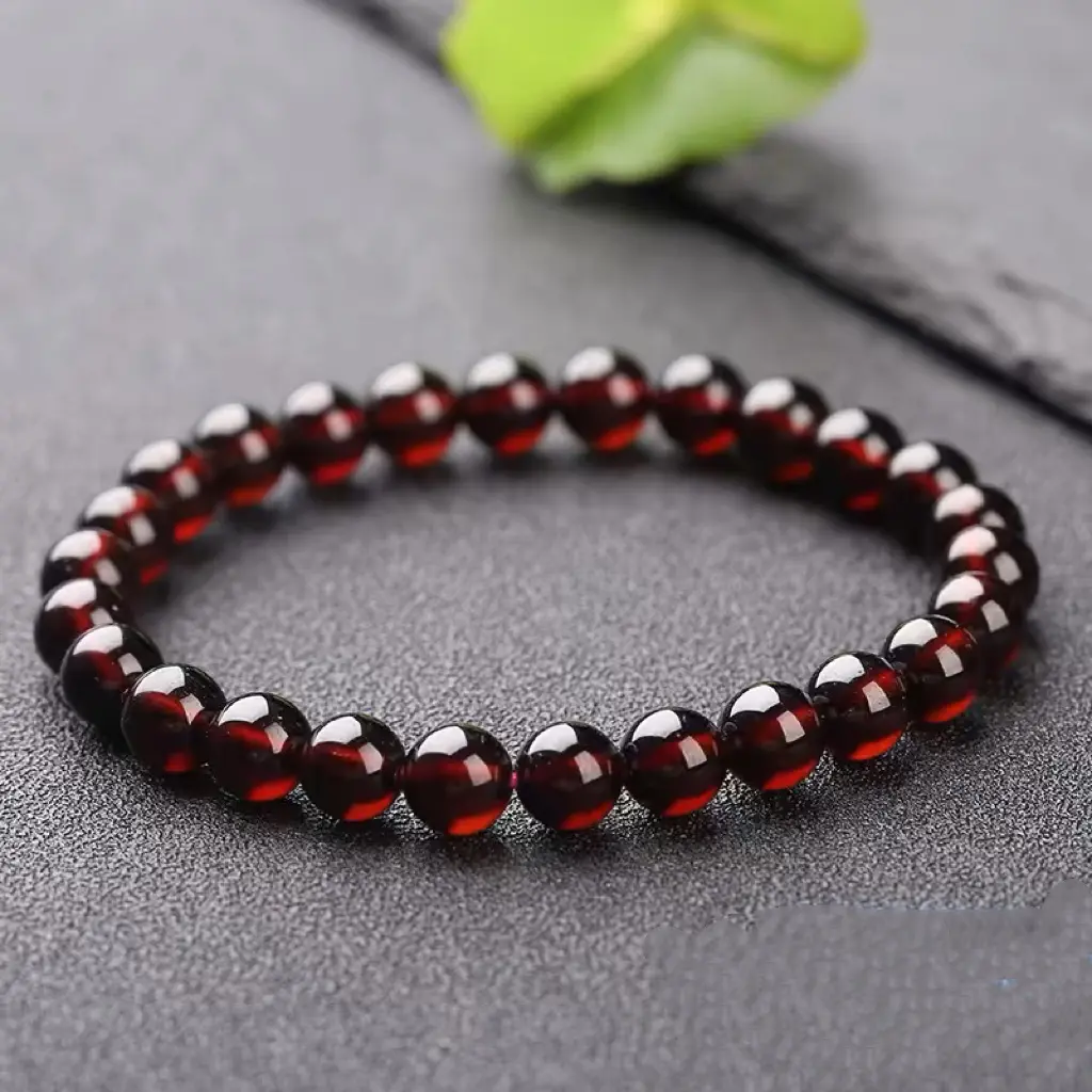 Natural crystal collection Mozambique wine red garnet bracelet women's single circle multi-circle bracelet loose beads all pure body