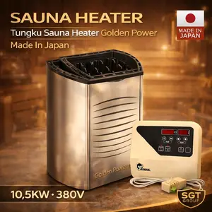 Sauna Heater Electric Golden Power 10.5Kw 380V Tungku Sauna Stainless Steel Digital Control Made In Japan