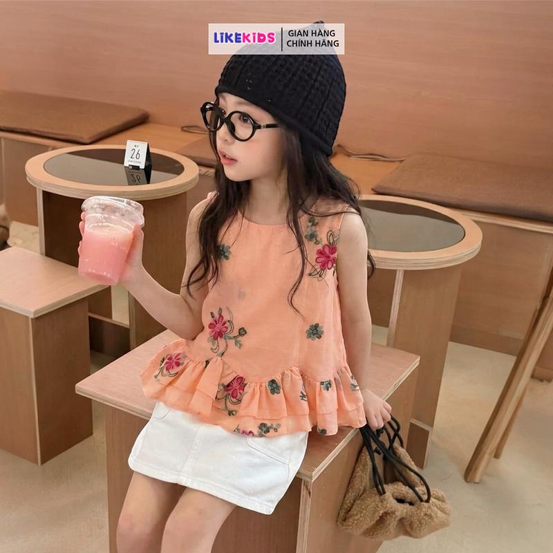 ÁO cho bé gái kiểu dáng BÈO HOA LikeKids E80
