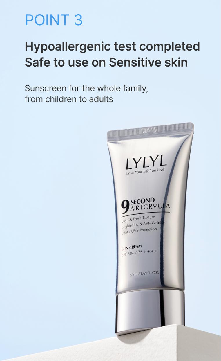 Product Introduction of [LYLYL] 9 Second Air Formula Sunscreen (50ml/10ml) Sun Protection 16