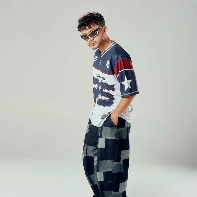 Saint Culture / Hazel NFL 95 / Baju Jersey Vintage Kaos Oversize Retro Rugby NFL Jersey Boxy Oversized TShirt Y2K Outfit Baseball Hockey T Shirt Streetwear 2