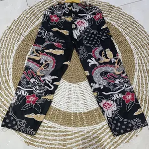 Celana Panjang Batik Pria dan Wanita Dewasa Bahan Lembut dan Halus Motif Katun Nyaman Karet Melar Kantong Kain Kain Hitam celana  batik laki Celana Panjang Unisex jalan xxl