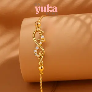 【YUKA】G-31 Perhiasan Gelang Minimalis Wanita Anti Luntur Titanium Zirkonia Jewellery Anti Karat Jepang Gelang Fashion Perempuan Jepang Jewellery Jewelry Perhiasan Lapis Emas 31
