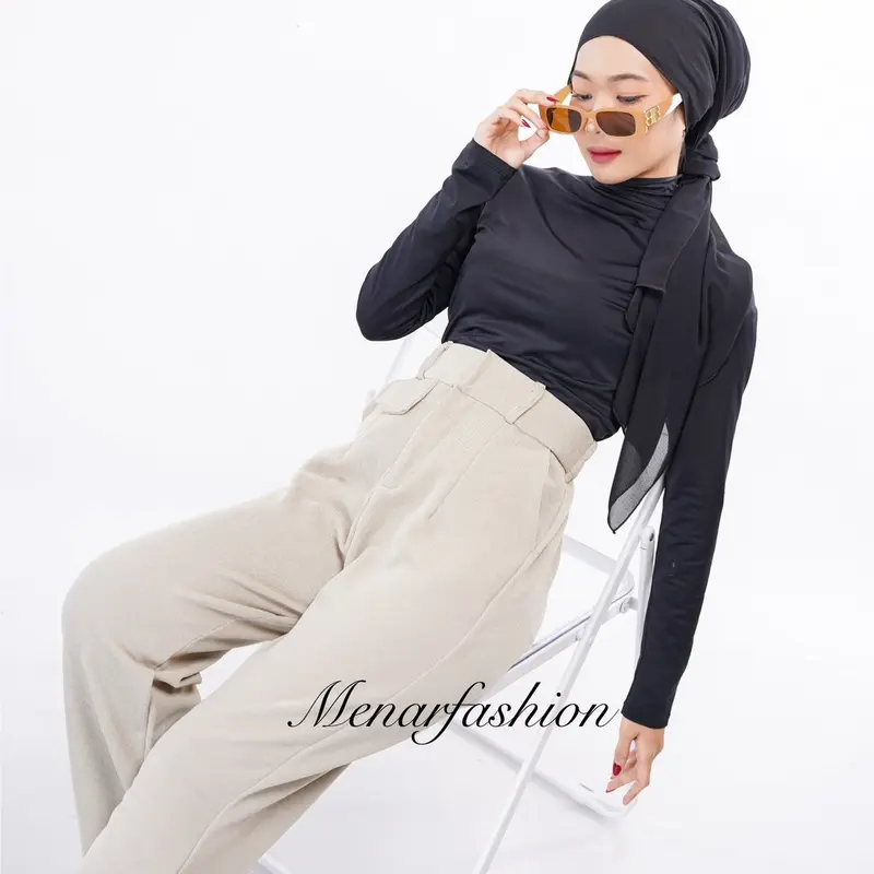 Menar Fashion - Oro Pants Knit Celana Panjang Korean Style / Celana Panjang  Melar  Highwaist Panjang Kulot Panjang Kerja Wanita Basic 4