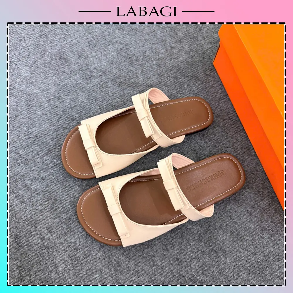 Dép Lê Nữ 2 Quai Cách Điệu Nơ Xinh Đẹp Dễ Đi, Dễ Phối Đồ GL09