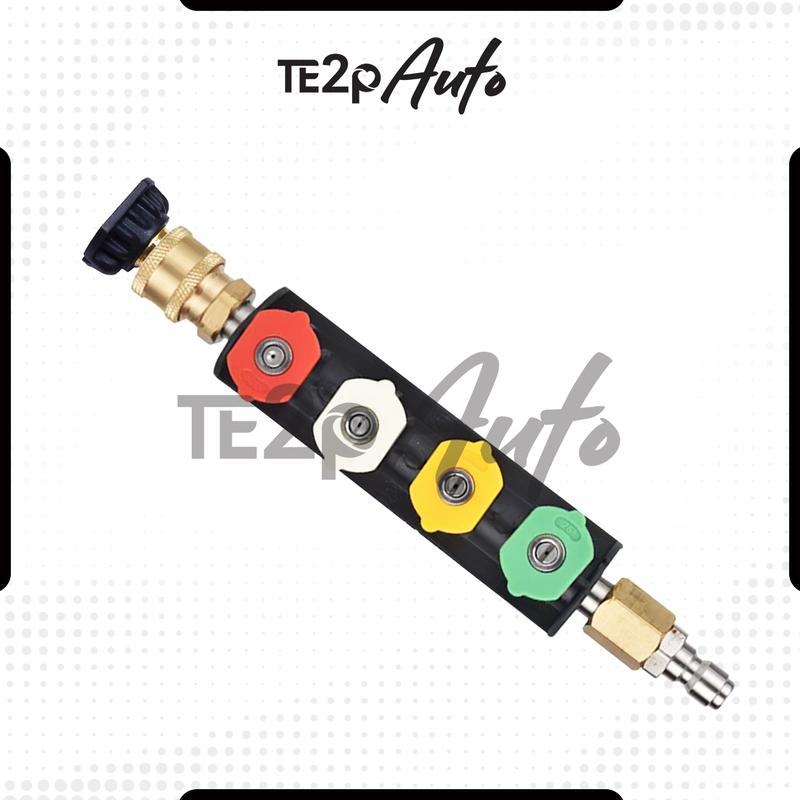 Te2p Auto Kepala Semprotan 1/4" Quick Release Adaptor 1Set Extension Wand Stick + Nozzle Tip 5Pcs Adaptor Kepala Semprotan Tembakan Gun Mesin Jet Cleaner High Pressure Wasser Steam Mesin Tenakanan Tinggi Quick Release Nozzle Sprayer Adaptor Stick Stik Rod 1