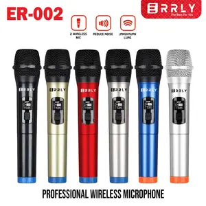 ERRLY Mic Microphone Karaoke 2Mic ER002 1Mic ER001 Wireless With Receiver System Set MIC Genggam UHF (Nirkabel)