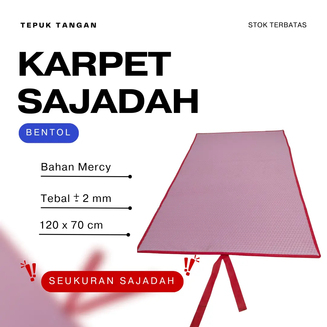 KARPET KECIL SAJADAH / KARPET ALAS SAJADAH / KARPET MERCY Motif Tebal / Karpet Lantai Muslim Turki Nyaman Rumbai Traveling Lembut Lembut