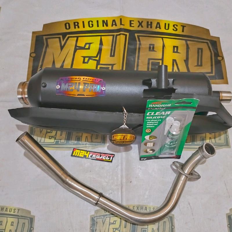 KNALPOT STANDAR RACING MONCONG SHIJIRO ORIGINAL M24 PRO INLET 28 RATA ALL METIK SARINGAN FULL SETENGAH DAN BORBORAN Motorcycle 4
