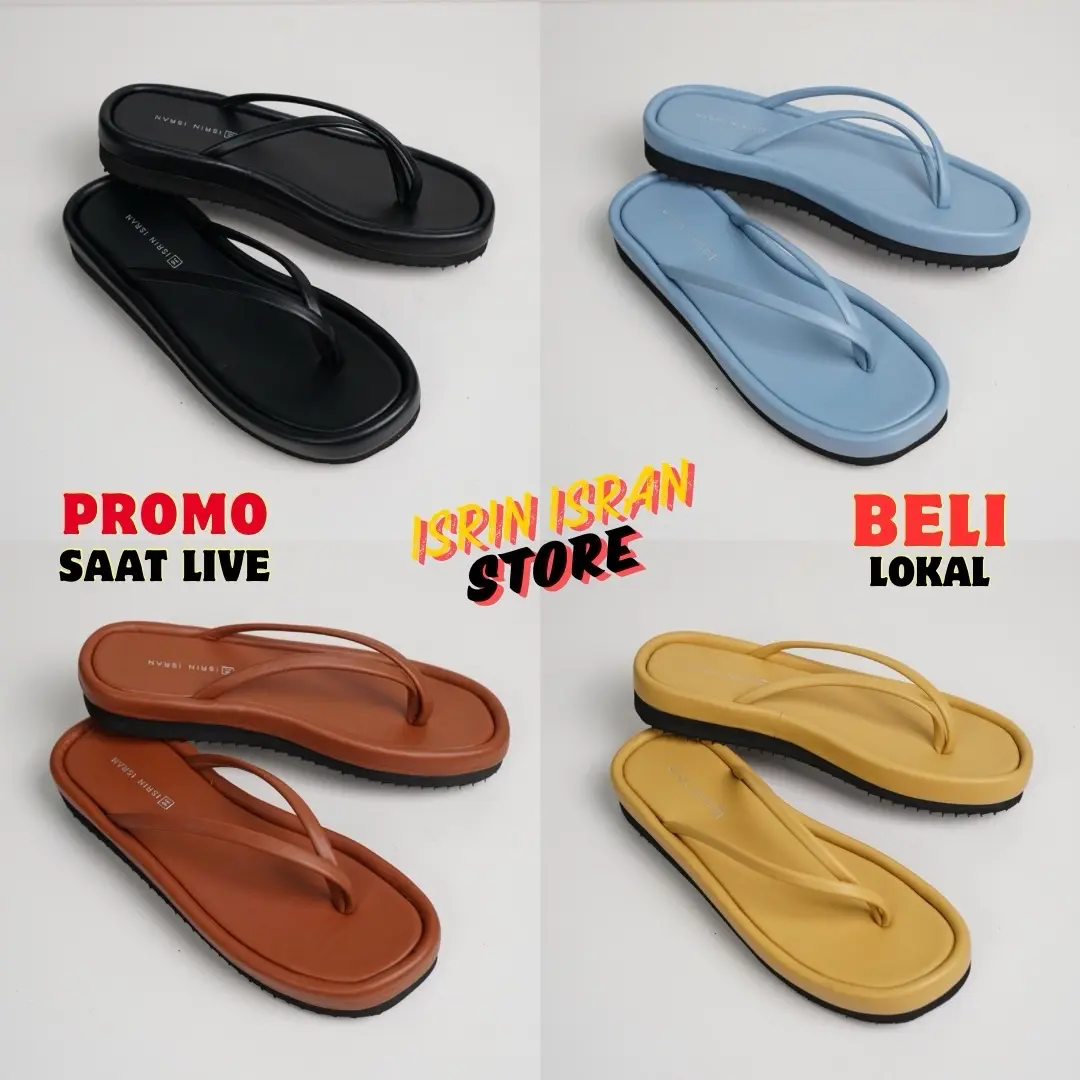 [Gemie] Sandal Sepatu Wanita Isrin Isran Empuk Nyaman Premium Modis Trendy Kekinian Elegan