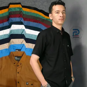 Kemeja Lengan Pendek Pria Kemeja Pria Slim fit Kemeja Pria Katun Kemeja Pria Untuk Libur Kerja Baju Cowok Hitam Hem