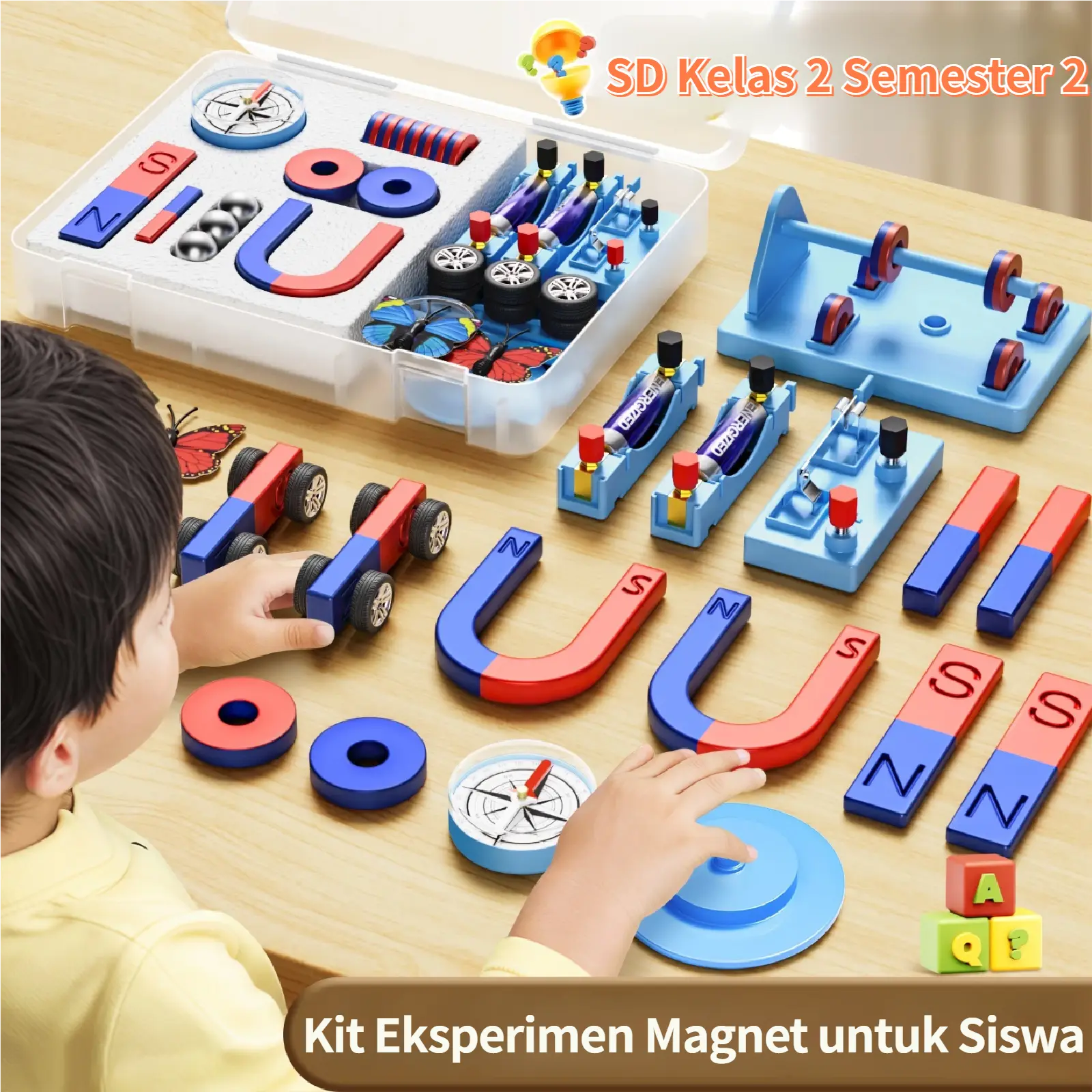 Mainan Magnet Edukasi Set Eksperimen Anak Sains Medan Magnetic Sekolah Rumah Kit Interaktif untuk Belajar Konsep Sains