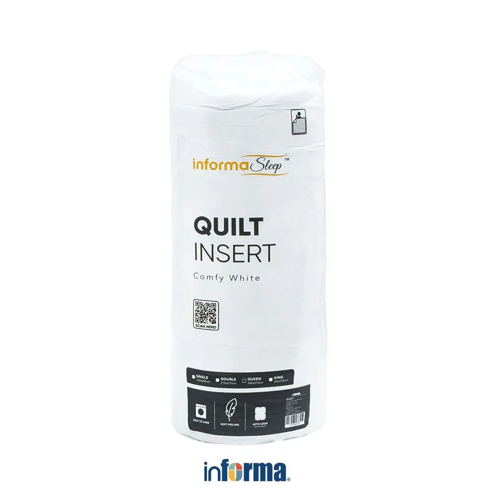 Informa Sleep Quilt Insert Comfy Roll - Putih King Queen Single 260X230 240X210 160X210 Quilt Selimut Tidur Bed Cover Blanket Comforter Selimut Tebal Isian Pengganti Bedcover Selimut Hotel Kamar Bedding
