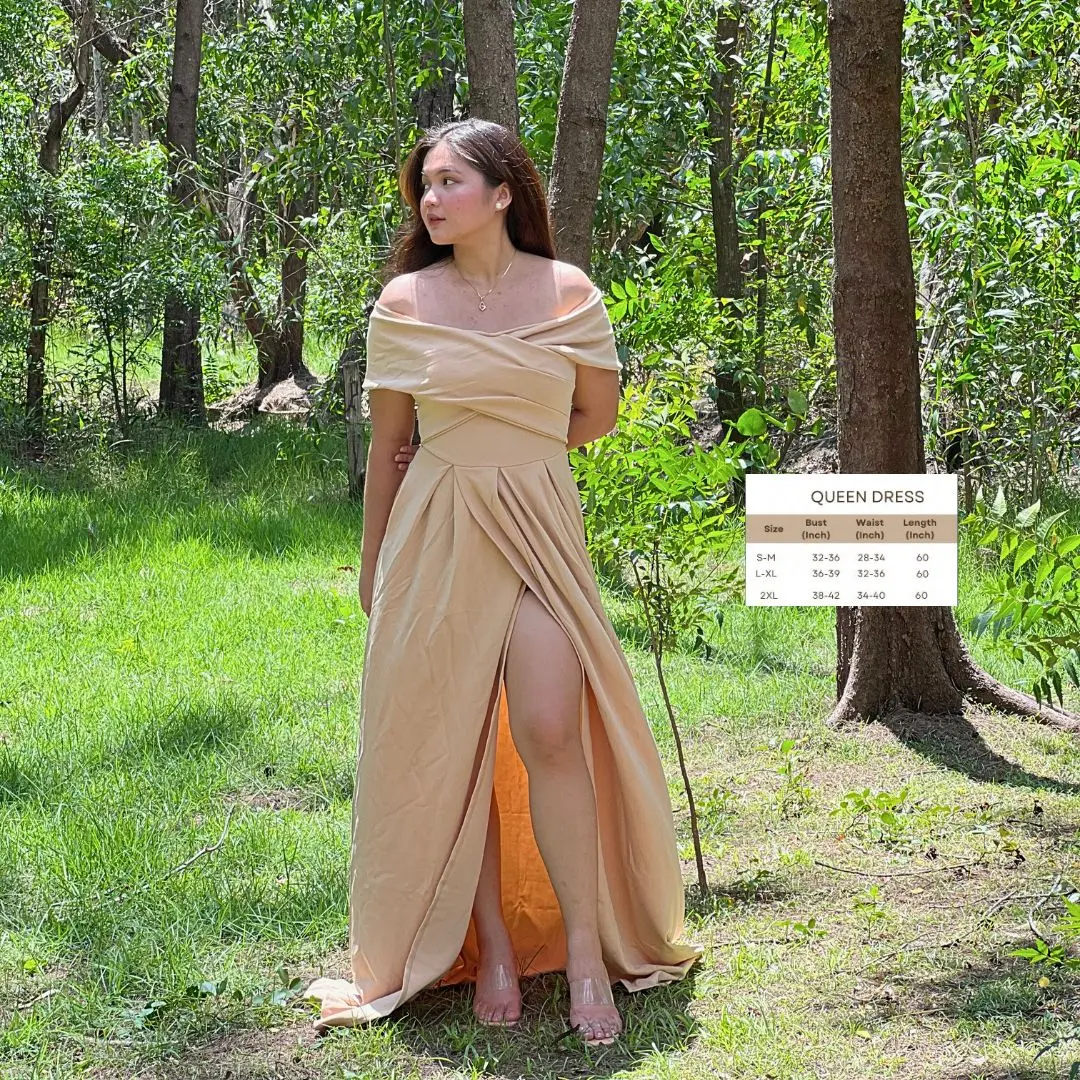 SHADE OF BEIGE/ NUDE/ CHAMPAGNE FORMAL DRESS FOR ENTOURAGE/ BRIDESMAID/  WEDDING GUEST - TikTok Shop Philippines