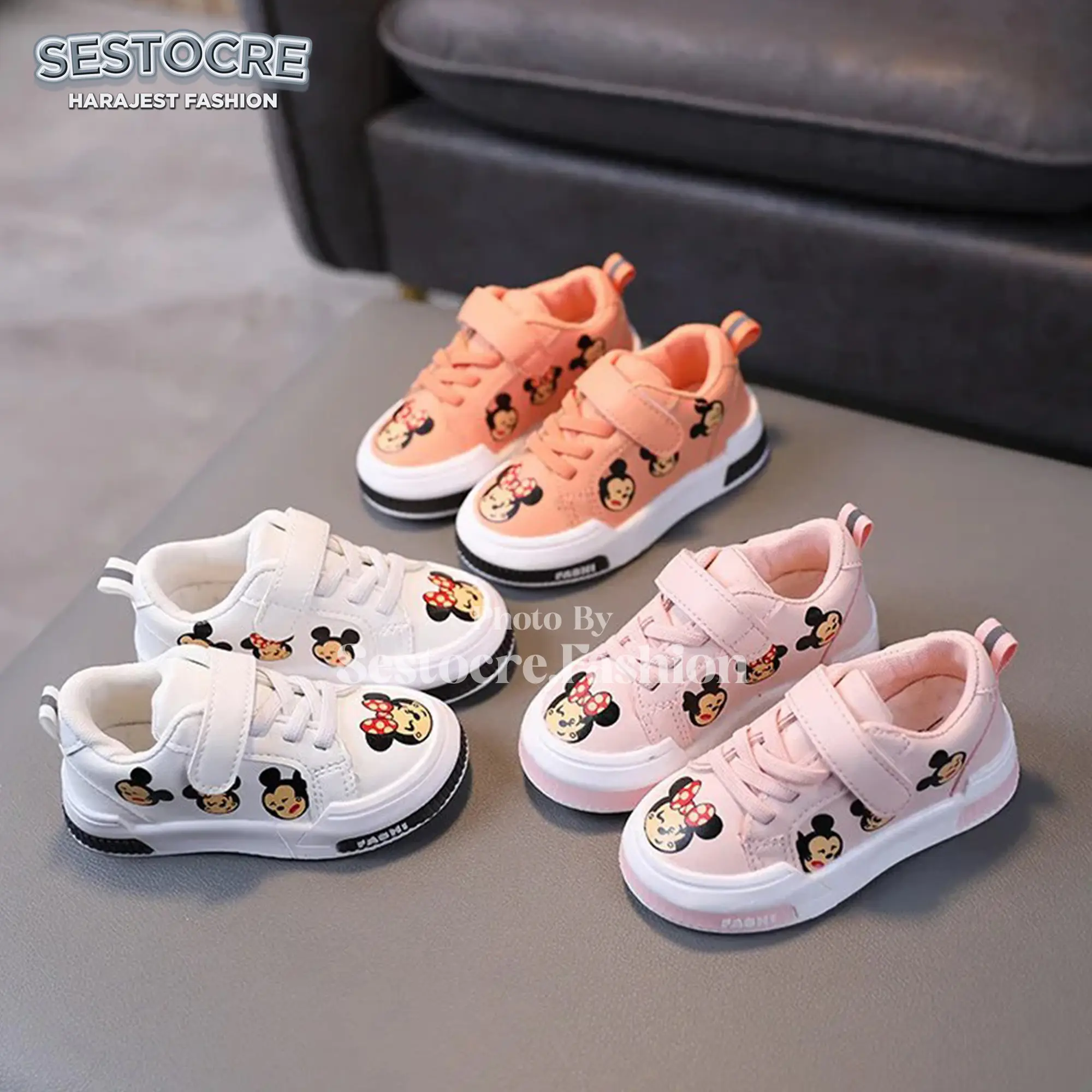 SF Sepatu Bayi Anak Laki-Laki Perempuan MiniMouse Lucu Kekinian Trendy Usia 1 - 3 Tahun Kids Shoes Prewalker Cewek Cowok Jalan-Jalan Nyaman Di Kaki Anak-Anak - Bisa COD