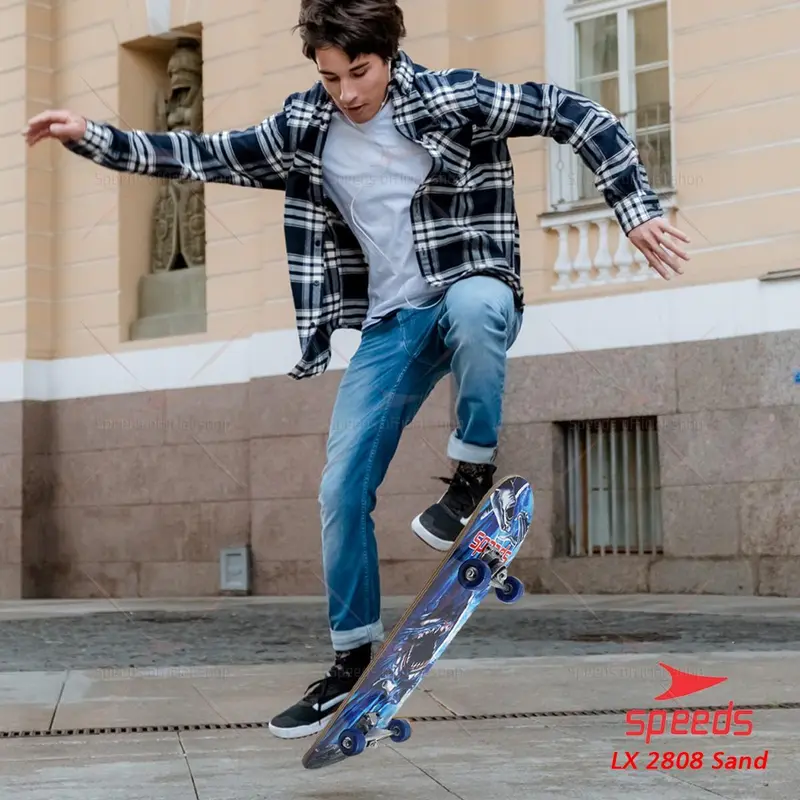 Papan Skateboard  Sand Dewasa Remaja Olahraga Skate Board Roda Outdoor Lapisan Pasir Papan Fullset 0028-2808 7