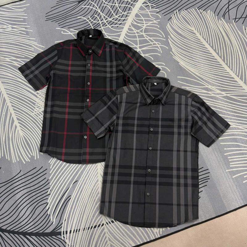 Áo sơ mi nam tay ngắn chất coton kẽ sọc lớn caro đen nhám sọc nhỏ fom đẹp phong cách boy phố. Menswear Shirt Có Cổ