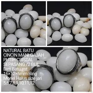 CINCIN BATU MANI G4JJAH PUTIH CRYSTAL NATURAL 100%
