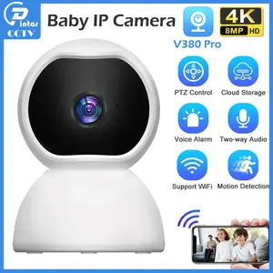 Wifi PTZ IP Camera CCTV V380 Pro HD 1080P 8MP Baby Monitor Wireless Night Vision Two Way Audio
