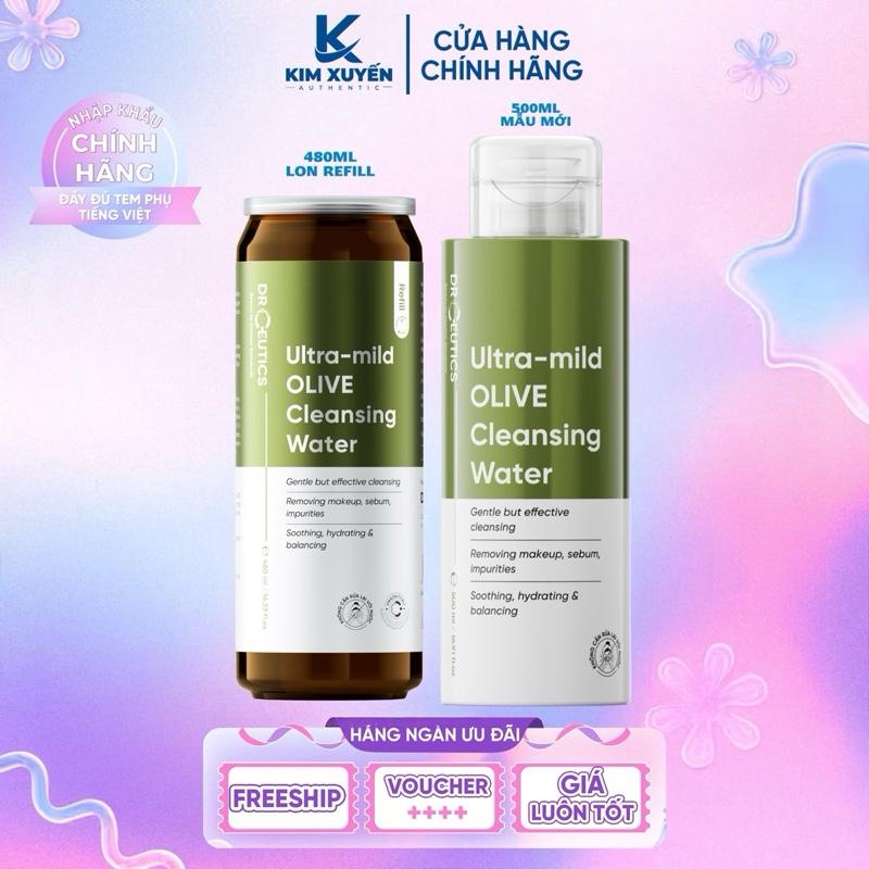 NƯỚC Tẩy trang Dr Ceutics Ultra-mild Olive Cleansing Water 480ML REFILL 500ML