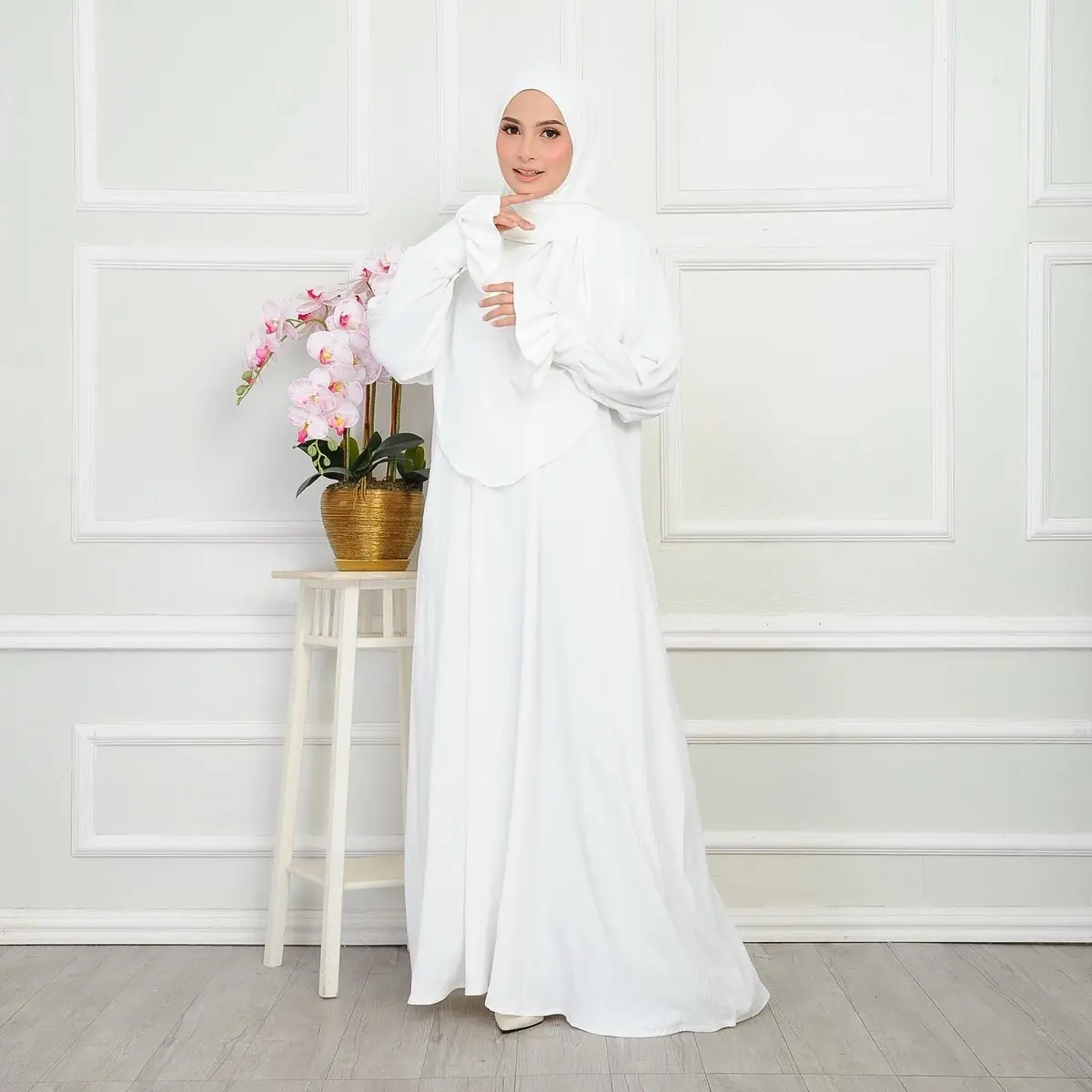 {New} Kaftan Maryam Set Tudung Lazzi