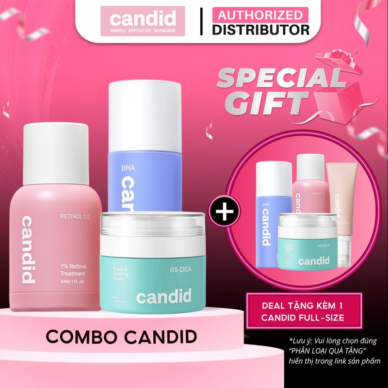 Deal Candid Tinh Chất Dưỡng Da Retinol Candid AHA BHA Candid BHA Candid B5 Cica Candid Hàng công ty có tem phụ