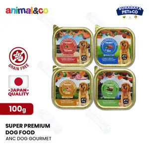 AnimalnCo Gourmet Wet Dog Food 100gr - Makanan Basah Premium untuk Anjing - Super Premium Grain Free Salmon Beef Duck Lamb Rasa - Kualitas Jepang