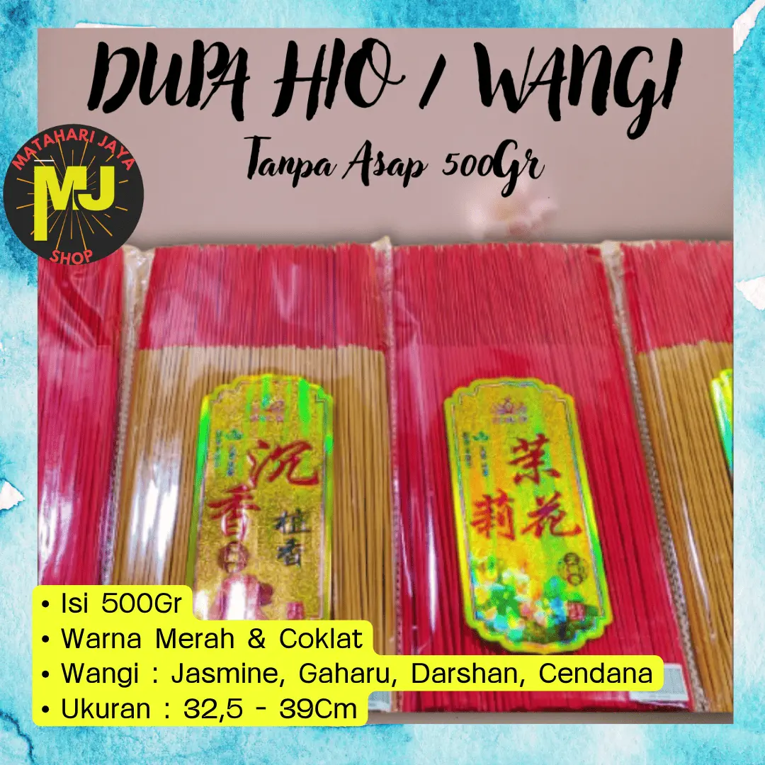 MJ Hio Dupa Xing Wang Fa Wangi / Hio Harum Tanpa Asap 500gr Merah Putih Uk 32 - 39Cm