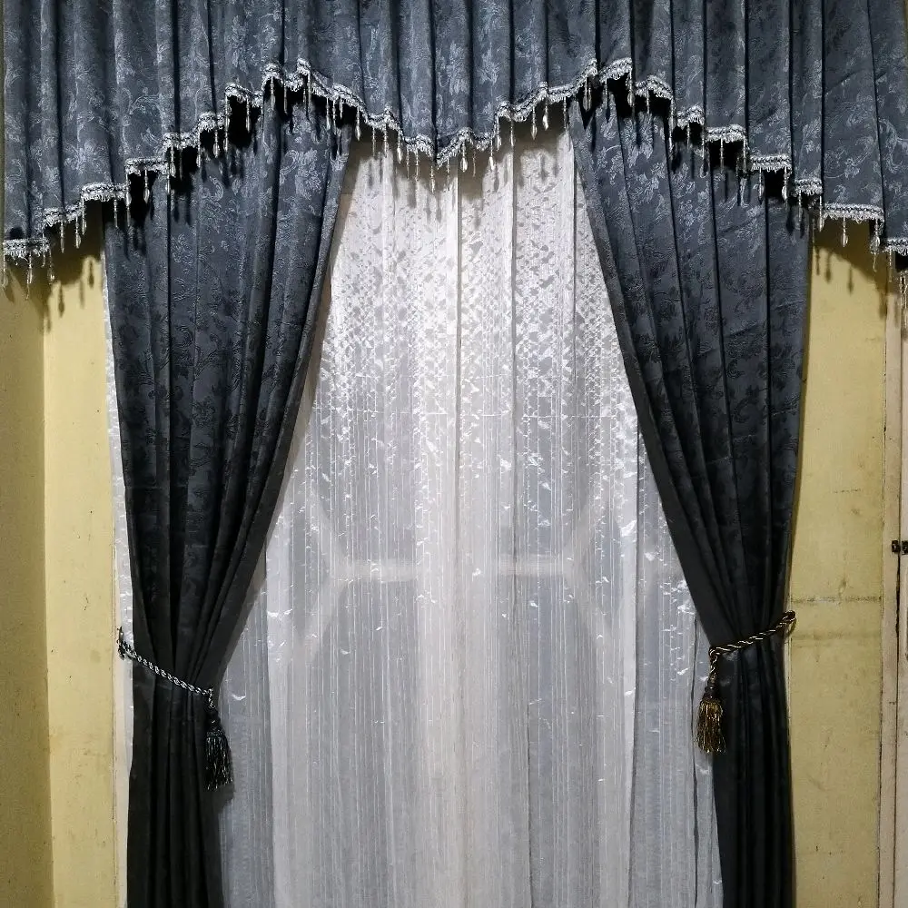 set gorden plus poni ombak untuk jendela/sekat ruangan
