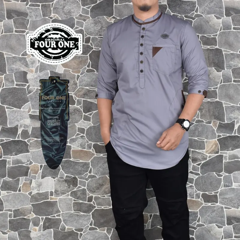 Baju koko muslim pria kualitas premium super BEST SELLER Kurta Nyaman Toyobo  Katun  Dewasa Panjang jubah pria dewasa 1