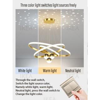 Product Introduction of Led 3 Warna  Nordik Kristal Lampu Gantung   Minimalisme proyeksi chandelier  Restoran Ruang Tamu kamar tidur Koridor  Dekoratif Mewah 30