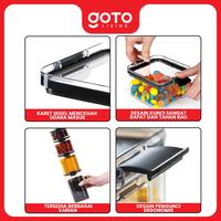Gambar (Best Deal) Goto [COD] Jubu Food Storage Container Toples Plastik Bening Kotak Makanan - 700ML, Black dari Goto Living Kota Tangerang 4 Tokopedia
