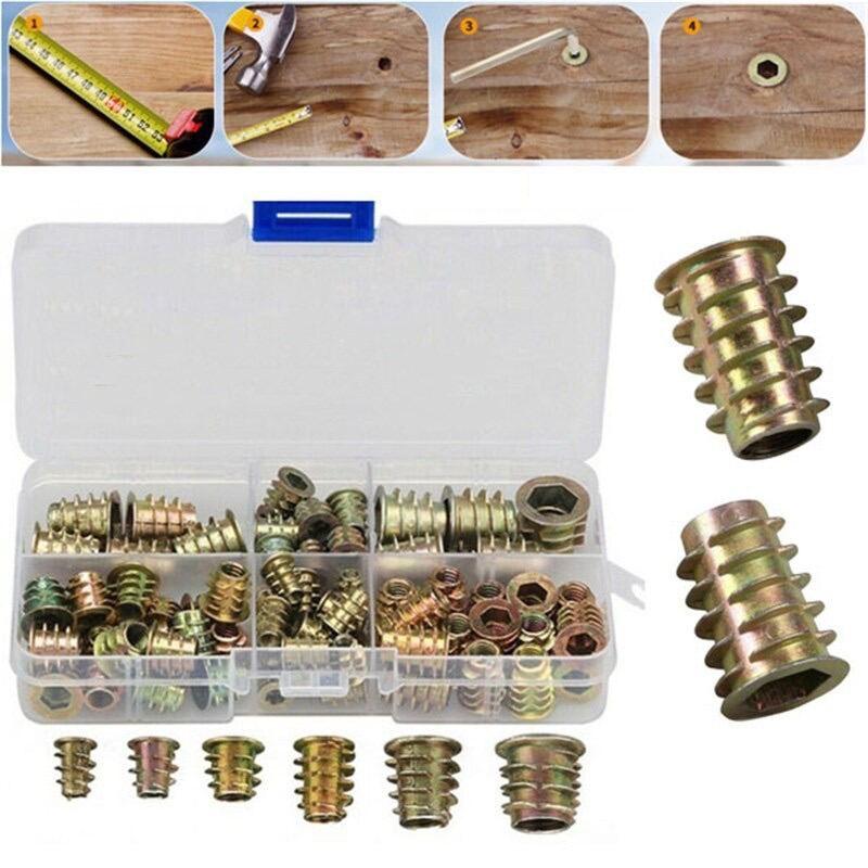 100pcs INSERT NUT TYPE E Wood Insert Interface Screws Hexago - TikTok ...