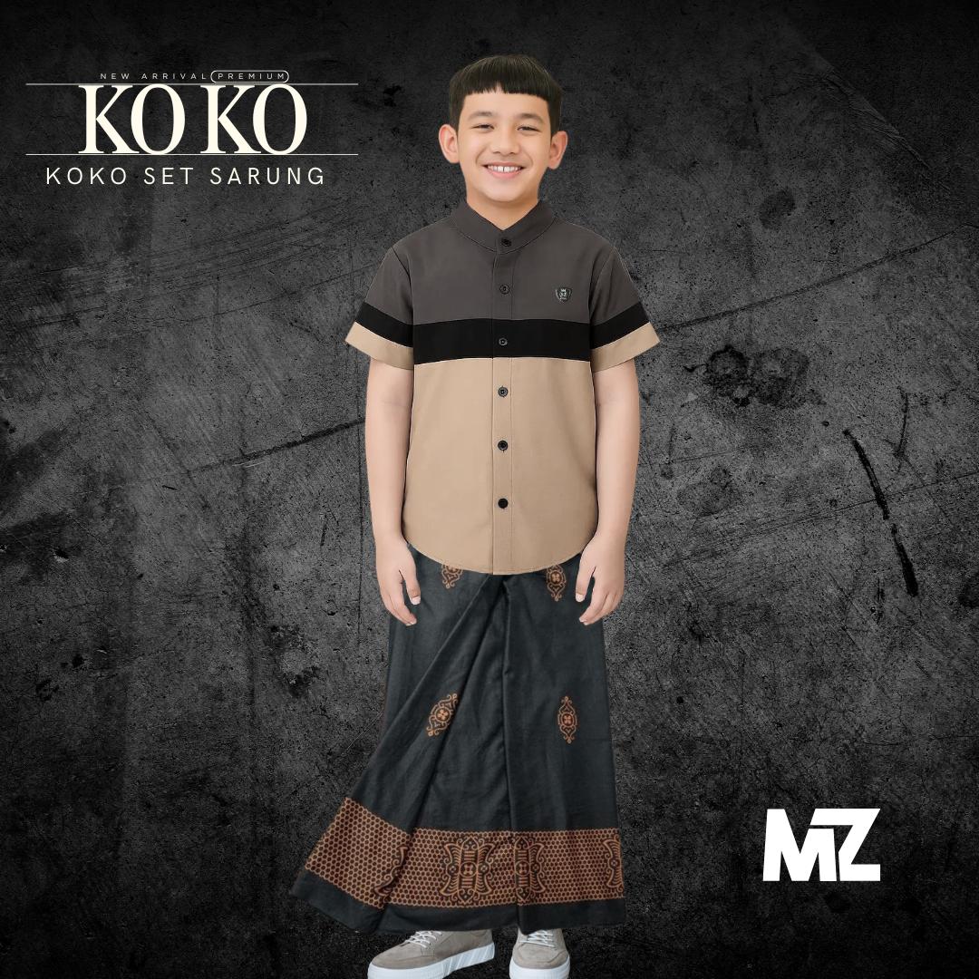 MZ SET Sarung Instans Koko Anak Laki-Laki Umur 1-8th Lengan Pendek Bahan Soft Kualitas Premium