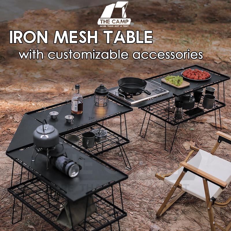 Iron Steel Mesh Camping Rack Table Foldable Portable Stackin - TikTok ...