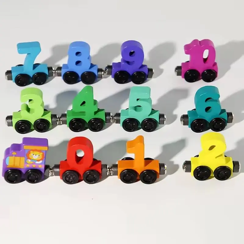 Mainan Edukasi Kereta Angka Magnet Kayu 0-9 Magnetic Number Train Puzzle Anak PAUD TK Anti Bosan